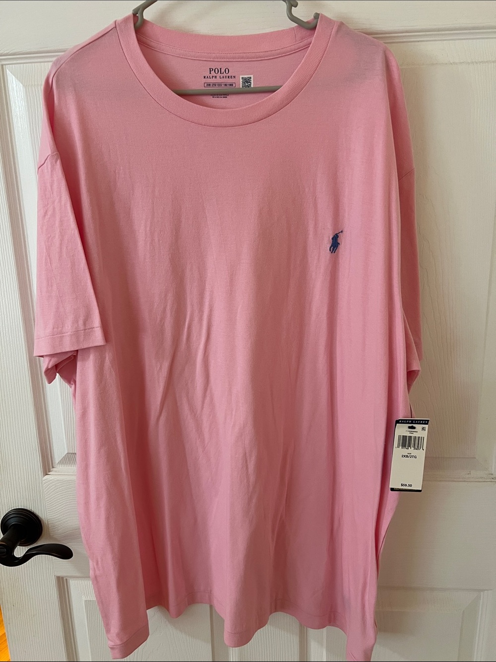 Polo by Ralph Lauren Pink Short Sleeve Crew T‑Shirt with Navy Pony